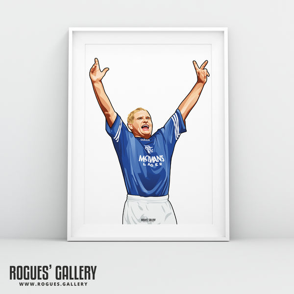 Paul Gascoigne: Celebrating for Rangers - A0, A1, A2 or A3 Prints