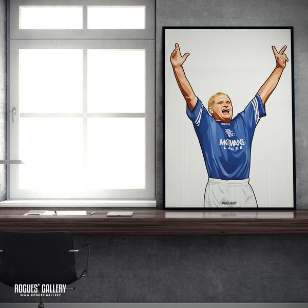 Paul Gascoigne: Celebrating for Rangers - A0, A1, A2 or A3 Prints