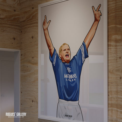 Paul Gascoigne: Celebrating for Rangers - A0, A1, A2 or A3 Prints