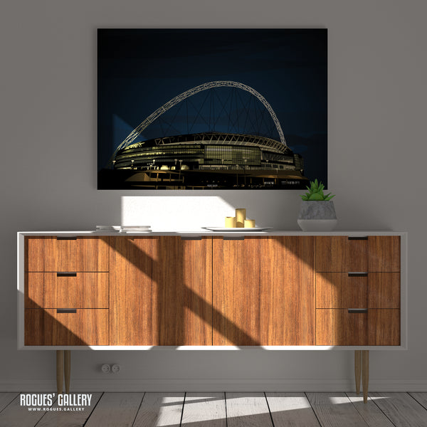 The Golden Arch: Wembley Stadium at night - A3, A2, A1 & A0 Print