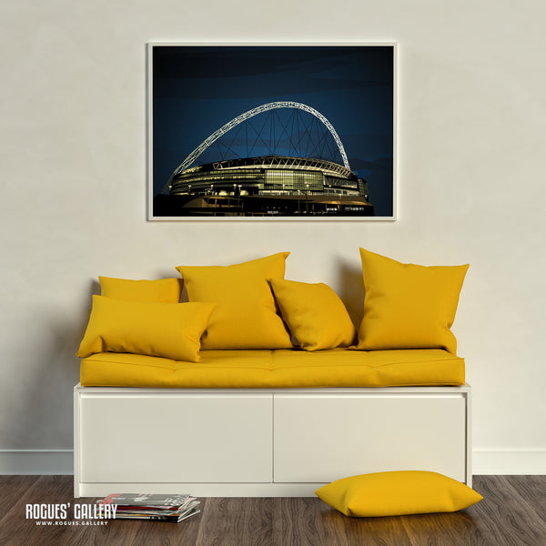 The Golden Arch: Wembley Stadium at night - A3, A2, A1 & A0 Print