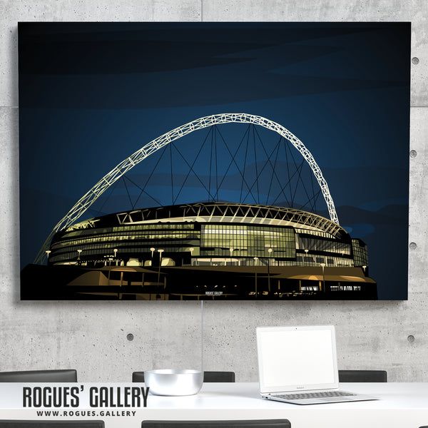 The Golden Arch: Wembley Stadium at night - A3, A2, A1 & A0 Print