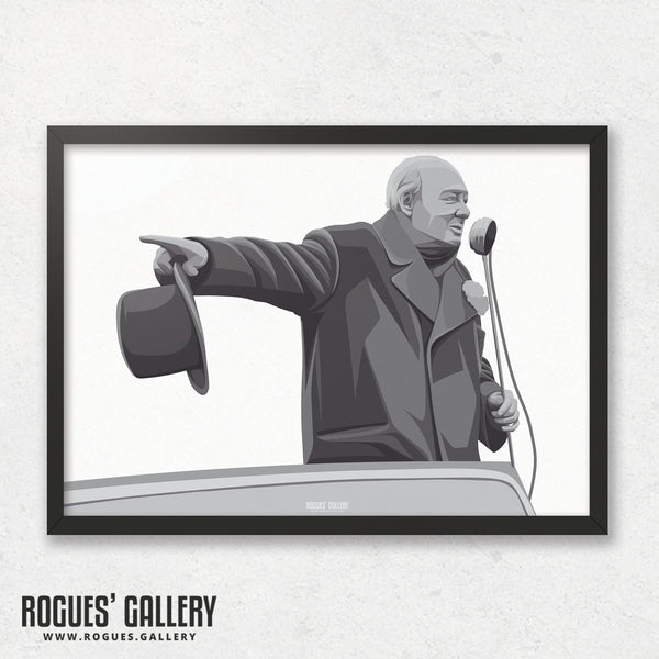 Winston Churchill: Broadcasting - A3, A2, A1 & A0 Sized Prints