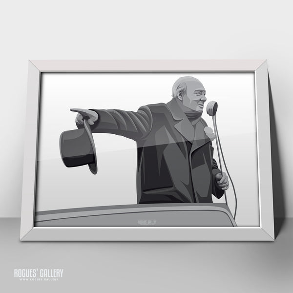 Winston Churchill: Broadcasting - A3, A2, A1 & A0 Sized Prints
