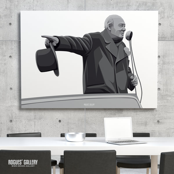 Winston Churchill: Broadcasting - A3, A2, A1 & A0 Sized Prints