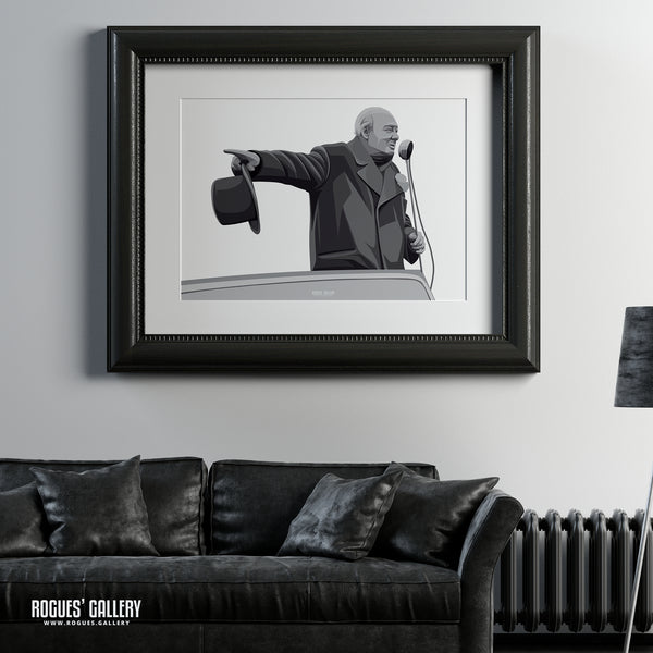 Winston Churchill: Broadcasting - A3, A2, A1 & A0 Sized Prints