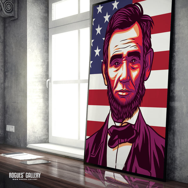 Abraham Lincoln - Politics Series A3, A2, A1 or A0 Icon Print
