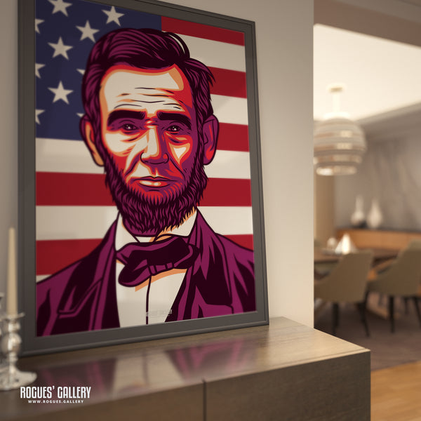 Abraham Lincoln - Politics Series A3, A2, A1 or A0 Icon Print