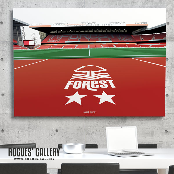 The Brian Clough Stand: The City Ground - Home of Nottingham Forest - A0, A1, A2 or A3 Print