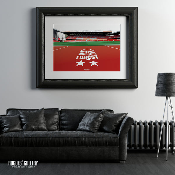 The Brian Clough Stand: The City Ground - Home of Nottingham Forest - A0, A1, A2 or A3 Print