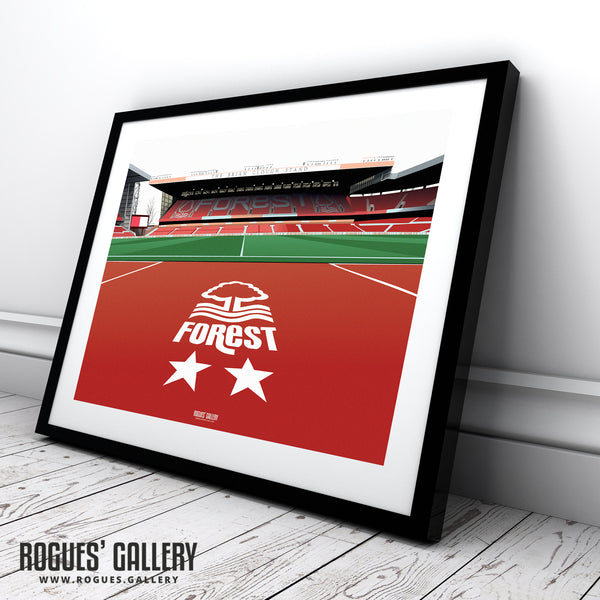 The Brian Clough Stand: The City Ground - Home of Nottingham Forest - A0, A1, A2 or A3 Print