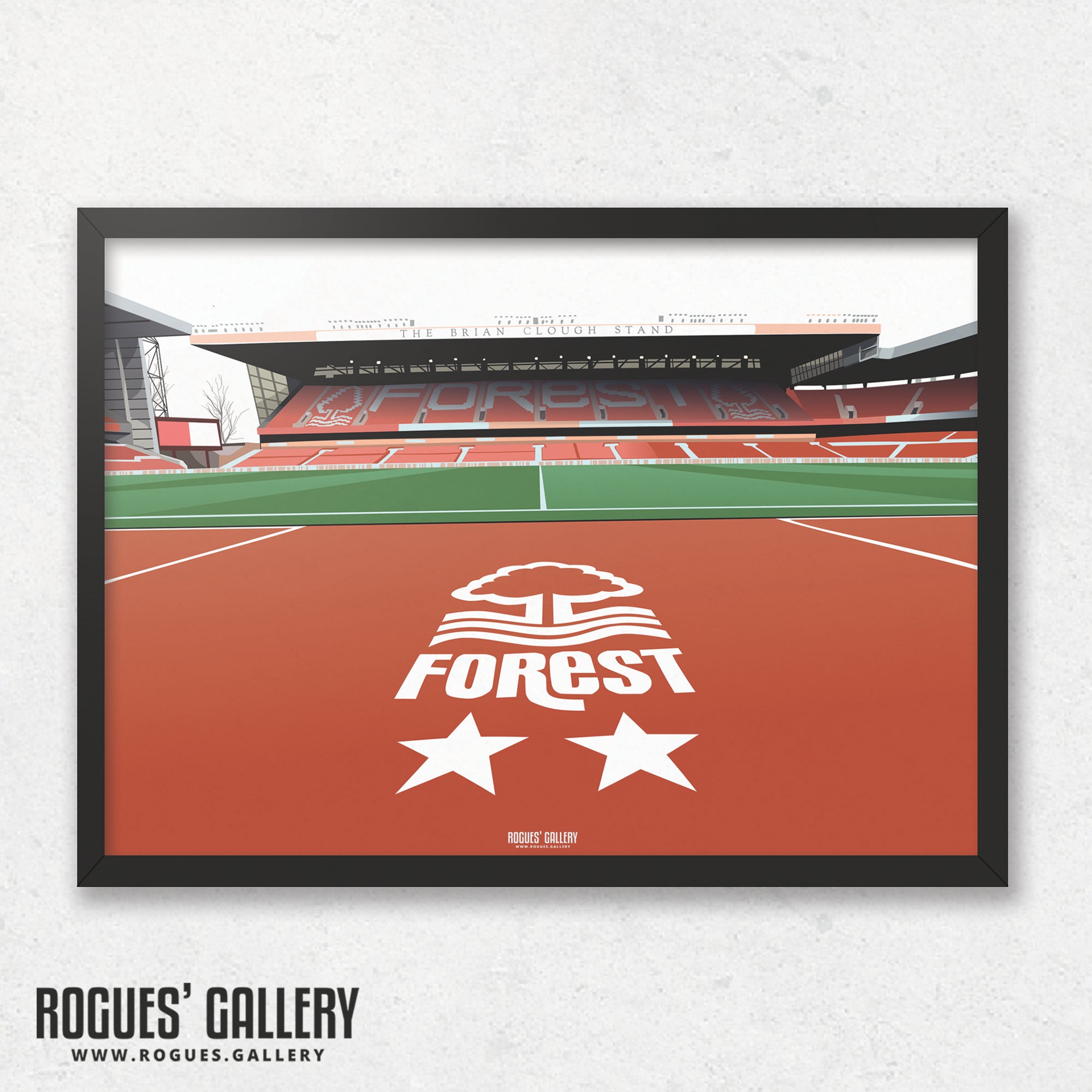 The Brian Clough Stand: The City Ground - Home of Nottingham Forest - A0, A1, A2 or A3 Print