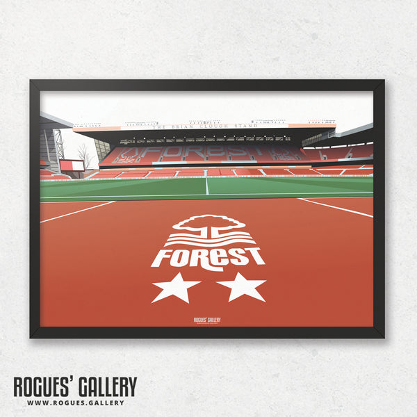 The Brian Clough Stand: The City Ground - Home of Nottingham Forest - A0, A1, A2 or A3 Print