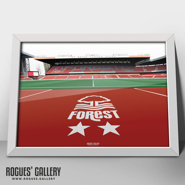 The Brian Clough Stand: The City Ground - Home of Nottingham Forest - A0, A1, A2 or A3 Print