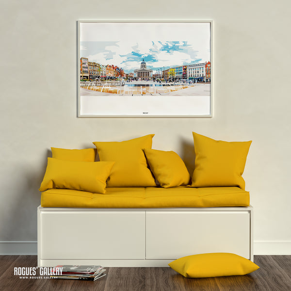 Market Square - Nottingham - A3, A2, A1 or A0 Sized Prints - 2 versions available