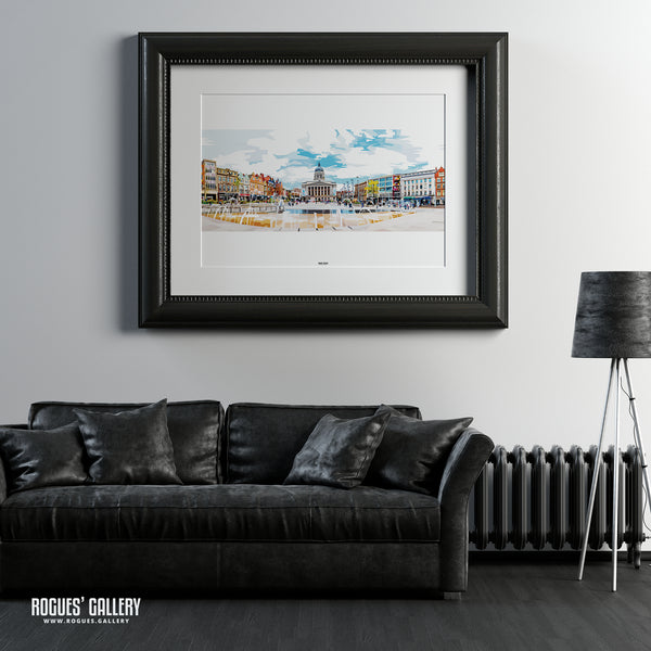 Market Square - Nottingham - A3, A2, A1 or A0 Sized Prints - 2 versions available