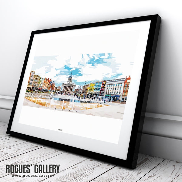 Market Square - Nottingham - A3, A2, A1 or A0 Sized Prints - 2 versions available