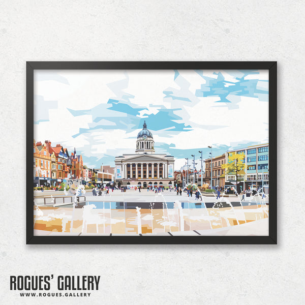 Market Square - Nottingham - A3, A2, A1 or A0 Sized Prints - 2 versions available