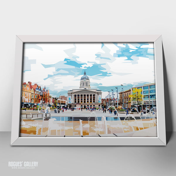 Market Square - Nottingham - A3, A2, A1 or A0 Sized Prints - 2 versions available