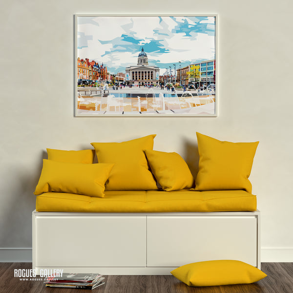 Market Square - Nottingham - A3, A2, A1 or A0 Sized Prints - 2 versions available