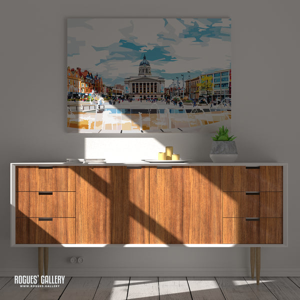 Market Square - Nottingham - A3, A2, A1 or A0 Sized Prints - 2 versions available