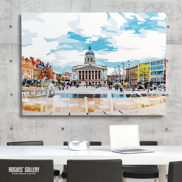 Market Square - Nottingham - A3, A2, A1 or A0 Sized Prints - 2 versions available