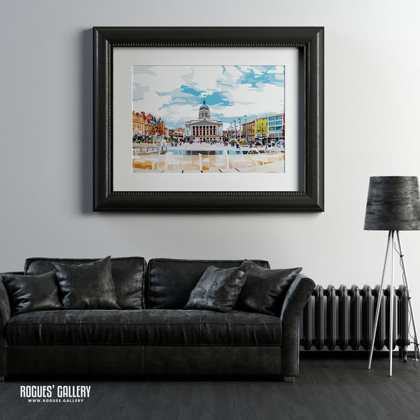 Market Square - Nottingham - A3, A2, A1 or A0 Sized Prints - 2 versions available
