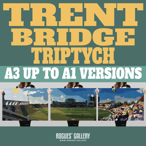 Trent Bridge Triptych - The World Famous Cricket Ground - Set of three A3, A2 or A1 Sized Prints