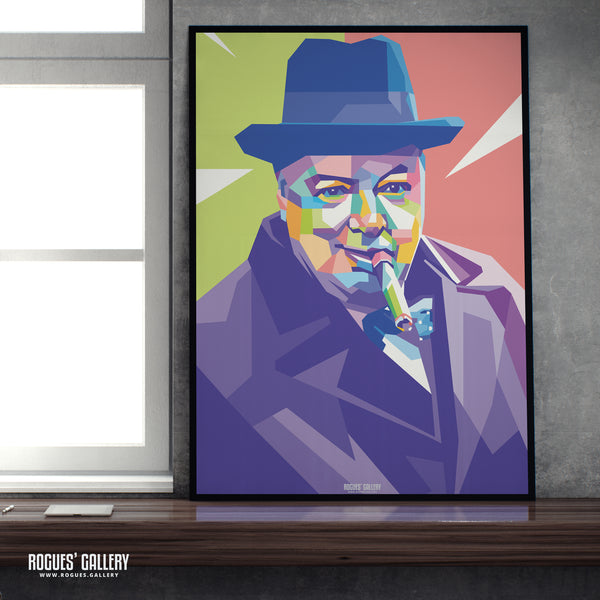 Winston Churchill Pop Art - Politics Series A3, A2, A1 or A0 Pop Art Print