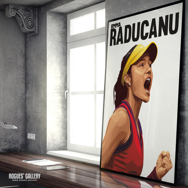 Emma Raducanu - British Tennis Prodigy (Close Up Version) - A3, A2, A1 & A0 Prints