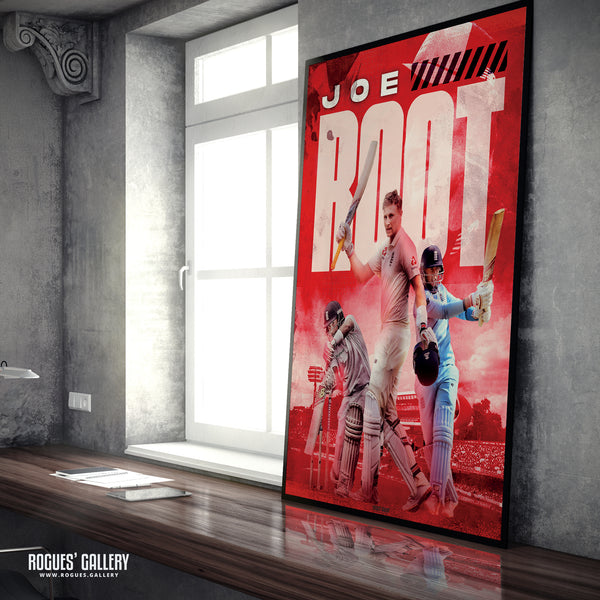 Joe Root - England Cricket Captain & Legend Concept Poster (Two Versions) - A0, A1, A2 or A3 Prints