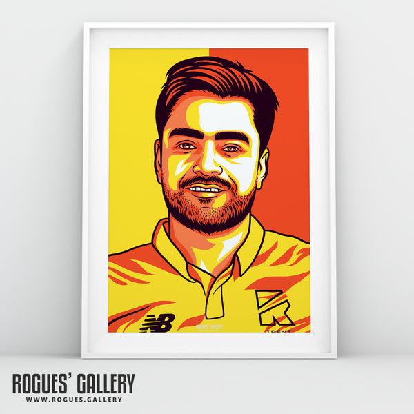 Rashid Khan - Trent Rockets & Afghanistan Star All Rounder - Get Behind The Lads A3/2/1/0 Icon Print