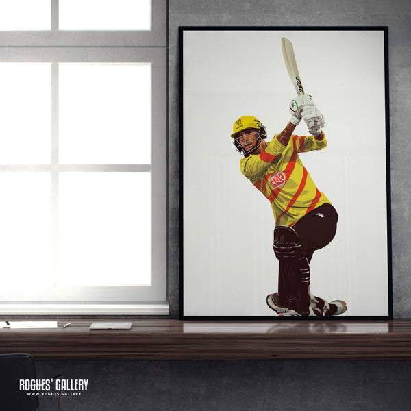 Alex Hales: That's Another Six! (Two Versions) - Trent Rockets, Notts CCC & Outlaws - A3/2/1/0 Print