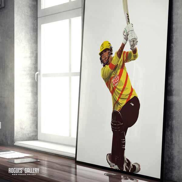 Alex Hales: That's Another Six! (Two Versions) - Trent Rockets, Notts CCC & Outlaws - A3/2/1/0 Print