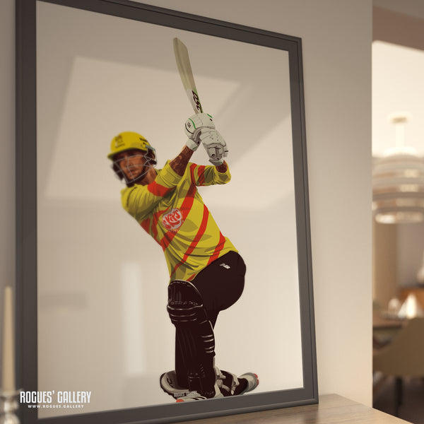 Alex Hales: That's Another Six! (Two Versions) - Trent Rockets, Notts CCC & Outlaws - A3/2/1/0 Print