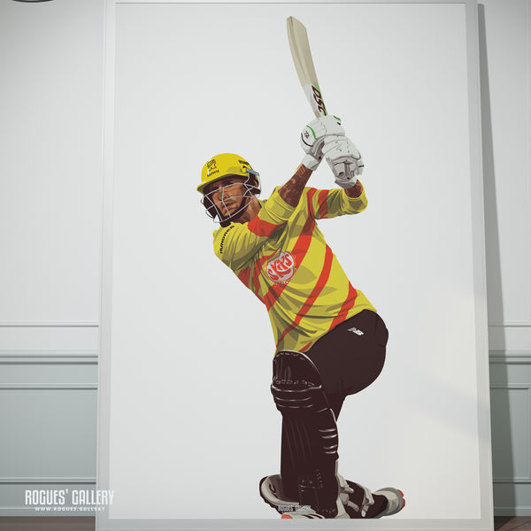 Alex Hales: That's Another Six! (Two Versions) - Trent Rockets, Notts CCC & Outlaws - A3/2/1/0 Print