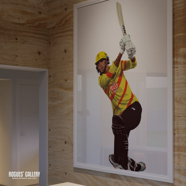 Alex Hales: That's Another Six! (Two Versions) - Trent Rockets, Notts CCC & Outlaws - A3/2/1/0 Print