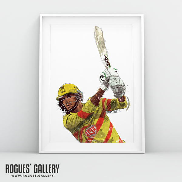 Alex Hales: That's Another Six! (Two Versions) - Trent Rockets, Notts CCC & Outlaws - A3/2/1/0 Print