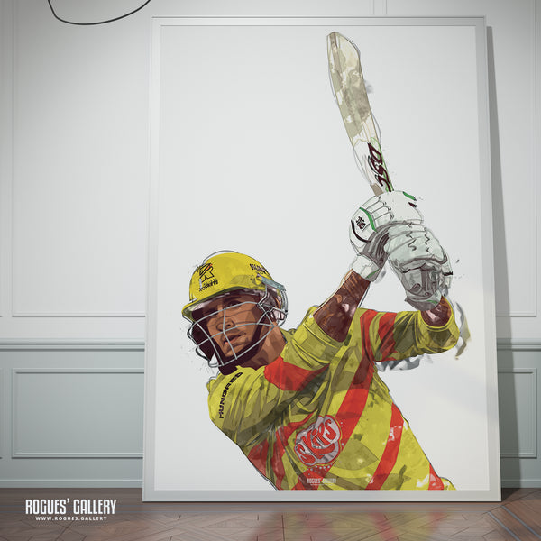 Alex Hales: That's Another Six! (Two Versions) - Trent Rockets, Notts CCC & Outlaws - A3/2/1/0 Print