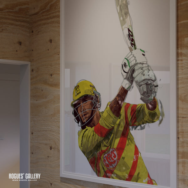 Alex Hales: That's Another Six! (Two Versions) - Trent Rockets, Notts CCC & Outlaws - A3/2/1/0 Print