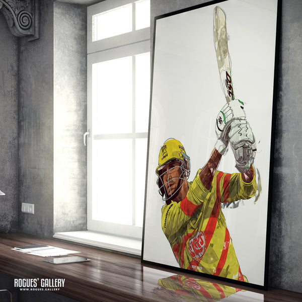 Alex Hales: That's Another Six! (Two Versions) - Trent Rockets, Notts CCC & Outlaws - A3/2/1/0 Print