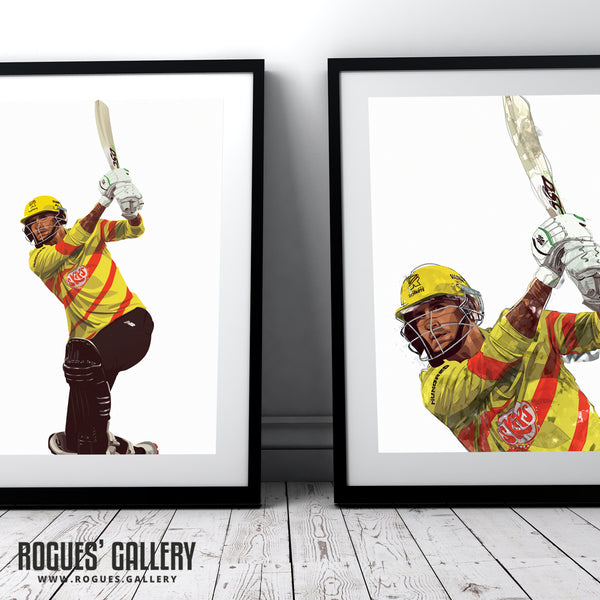 Alex Hales: That's Another Six! (Two Versions) - Trent Rockets, Notts CCC & Outlaws - A3/2/1/0 Print