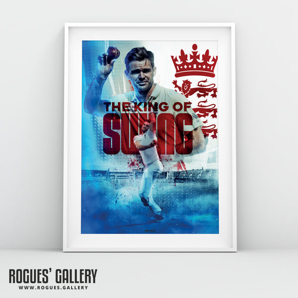 Jimmy Anderson - England Cricket Legend & The King of Swing Concept Poster - Signed A3 Prints