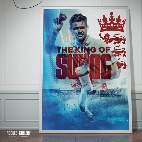 Jimmy Anderson - England Cricket Legend & The King of Swing Concept Poster - Signed A3 Prints