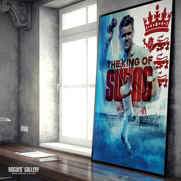 Jimmy Anderson - England Cricket Legend & The King of Swing Concept Poster - Signed A3 Prints