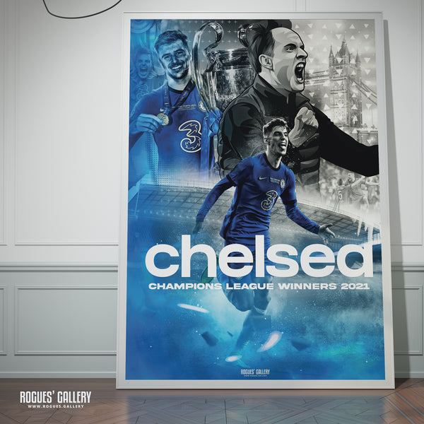 Chelsea 2021 European Champions League Winners - A0, A1, A2 or A3 Concept Poster Print