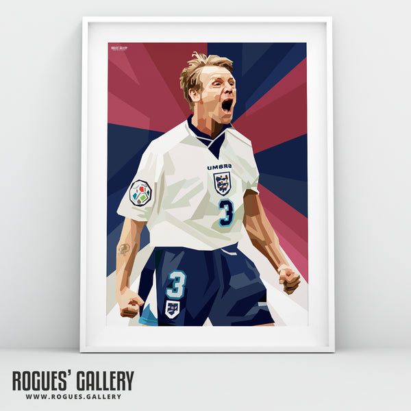 Stuart Pearce: Psycho Screaming - Euro '96, England & Nottingham Forest - A0, A2, A1 or A3 Pop Art Prints