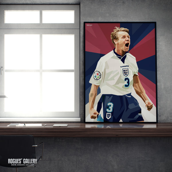 Stuart Pearce: Psycho Screaming - Euro '96, England & Nottingham Forest - A0, A2, A1 or A3 Pop Art Prints