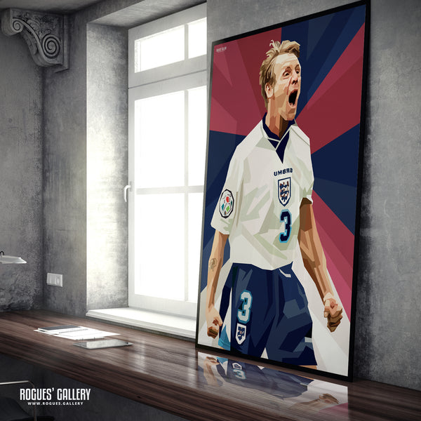 Stuart Pearce: Psycho Screaming - Euro '96, England & Nottingham Forest - A0, A2, A1 or A3 Pop Art Prints