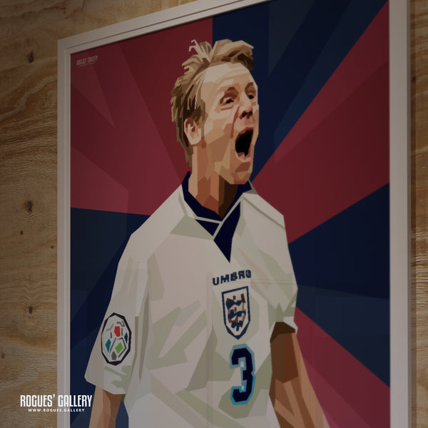 Stuart Pearce: Psycho Screaming - Euro '96, England & Nottingham Forest - A0, A2, A1 or A3 Pop Art Prints